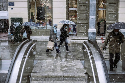 Χιόνια στο κέντρο της Αθήνας